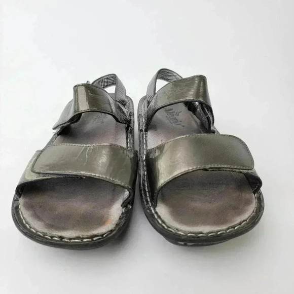 Alegria Verona Chrome Leather Casual Slide Slip On Loafer Platform Sandals - 7 - Picture 5 of 11